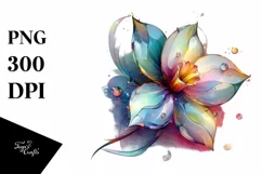 Abstract Vivid Pastel Glossy Daffodil PNG Product Image 3