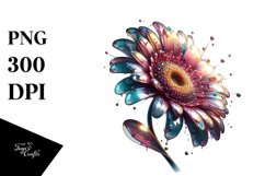 Sophisticated Gerbera with Metallic Insertions Clipart Product Image 1