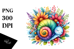Colorful Whimsical Snail in Flower Product Image 1