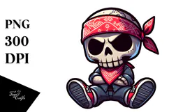 Silly Suggar Skull with Bandana PNG Product Image 1