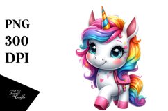 Colorful Baby Unicorn in Urban Scene Product Image 1