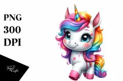 Colorful Baby Unicorn in Urban Scene Product Image 1