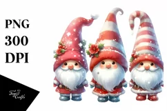 Colorful Christmas Gnomes PNG Product Image 1