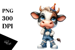 Expressive Baby Cow Clipart Product Image 1