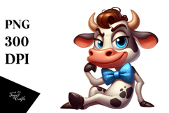 Cartoony Cow with Silly Smirk PNG Product Image 1