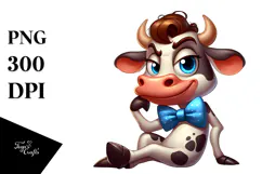 Cartoony Cow with Silly Smirk PNG Product Image 1