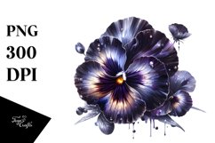 Glossy Shiny Pansy Watercolor Splash | Sublimation | Clipart Product Image 3
