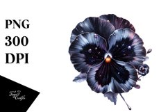 Glossy Shiny Pansy Watercolor Splash | Sublimation | Clipart Product Image 1