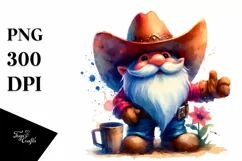 a washed cowboy gnome, High-Res PNG Product Image 3