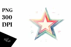 Colorful Watercolor Pastel Simple Star | Clipart Product Image 1