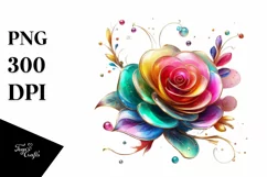 Watercolor Luxury Flower Love Splash Clipart Product Image 3