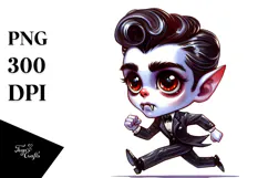 Vampire Running with Retro Haircut PNG Product Image 1
