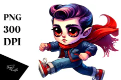 Vampire Running with Retro Haircut PNG Product Image 1