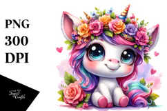 Vibrant Baby Unicorn PNG Product Image 1