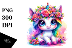 Vibrant Baby Unicorn PNG Product Image 1