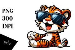 Tiger with Sunglasses, Transparent PNG Product Image 1