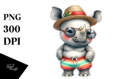 Cute Baby Rhino PNG Product Image 1