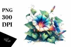 Wooden Morning Glory Stained | Sublimation Clipart Product Image 3
