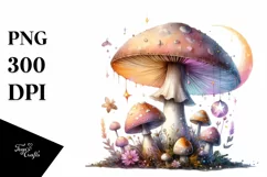 Magical Mushroom Watercolor PNG Product Image 1