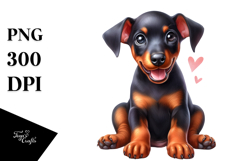 Happy Baby Doberman Pinscher PNG Product Image 1