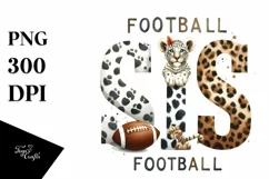Watercolor Football Sis Letter Collection Product Image 1
