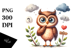 Funny Owl Clipart Product Image 1