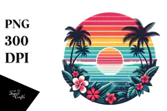 Retro Tropical Rainbow Sunset, 20 oz Tumbler Product Image 1