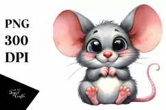 Funny Shy Mouse Clipart PNG Product Image 1