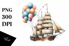Vintage Rusted Sailboat | Sublimation Clipart Product Image 3