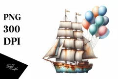 Vintage Rusted Sailboat | Sublimation Clipart Product Image 3