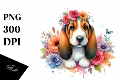 Cute Colorful Basset Hound Clipart Product Image 1