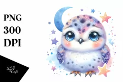 Colorful Smiling Baby Ptarmigan with Moon and Stars Product Image 3