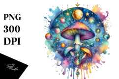 Vibrant Magical Celestial Mushroom PNG Product Image 1