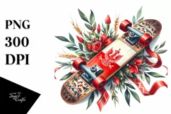 Vintage Skateboard Ribbons Clipart Product Image 3