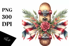 Vintage Skateboard Ribbons Clipart Product Image 3