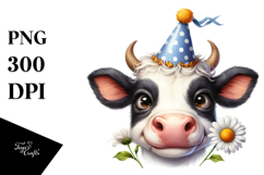 Enthusiastic Cow Portrait Clipart Product Image 1