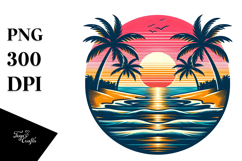Retro Tropical Beach Sunset, 20 oz Tumbler Product Image 1