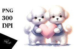Bichon Frise Double Tail Heart PNG Product Image 1
