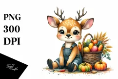 Quirky Baby Deer with Autumn Vegetables | Sublimation | Product Image 3
