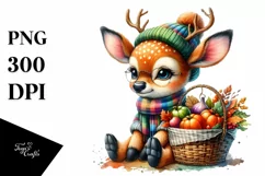 baby deer with Colorful Artistic Style | Autumn Vegetables Product Image 1