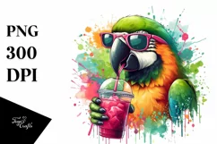 colorful drink with Parrot | Sunglasses | Vibrant Vibe Product Image 1