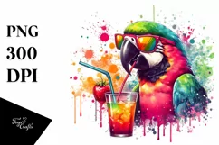 colorful drink with Parrot | Sunglasses | Vibrant Vibe Product Image 3