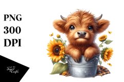 Smiling Baby Highland Cow | Sublimation | Clipart Product Image 3