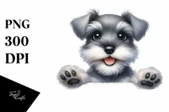 Cute Baby Miniature Schnauzer Watercolor Product Image 1
