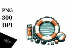Vintage Tropical Beachbuoy | Sublimation Clipart Product Image 1