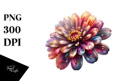 Abstract Zinnia with Metallic Insertions Watercolor Splash Product Image 3