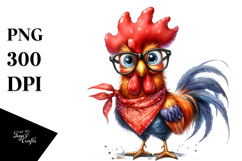 Proud Rooster Standing Bandana Clipart Product Image 1