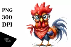Proud Rooster Standing Bandana Clipart Product Image 1