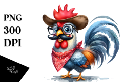 Proud Rooster Standing Bandana Clipart Product Image 1
