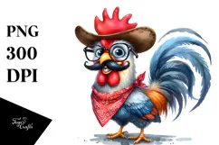 Proud Rooster Standing Bandana Clipart Product Image 1